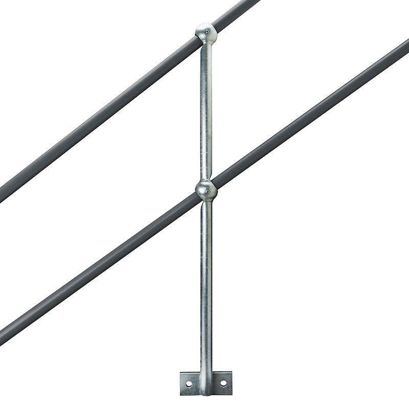 Galvanised 38° Rake Side Palm Right Hand To Suit 34mm Tube 450mm Centres