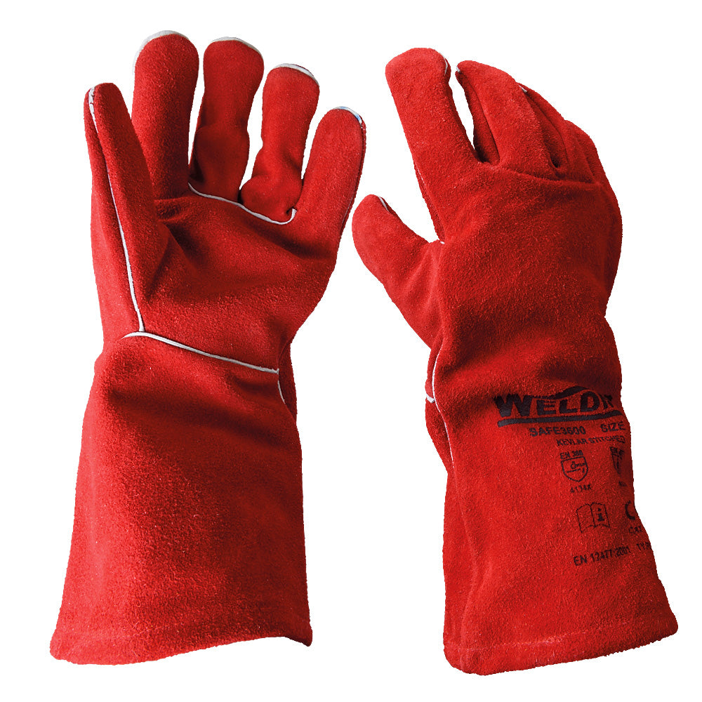 Welders Red Gauntlet Gloves 14