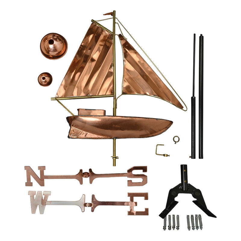 Aged Copper Ship Weather Vane Kit