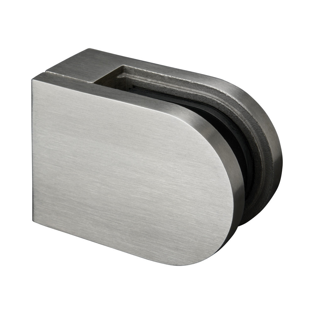 Stainless Steel 316 satin finish D type glass clamp 63 x 45 x 28mm