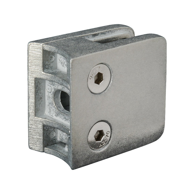 Zinc Raw Finish Square Type Glass Clamp 45 x 45 x 27mm To Suit 42.4mm Tube